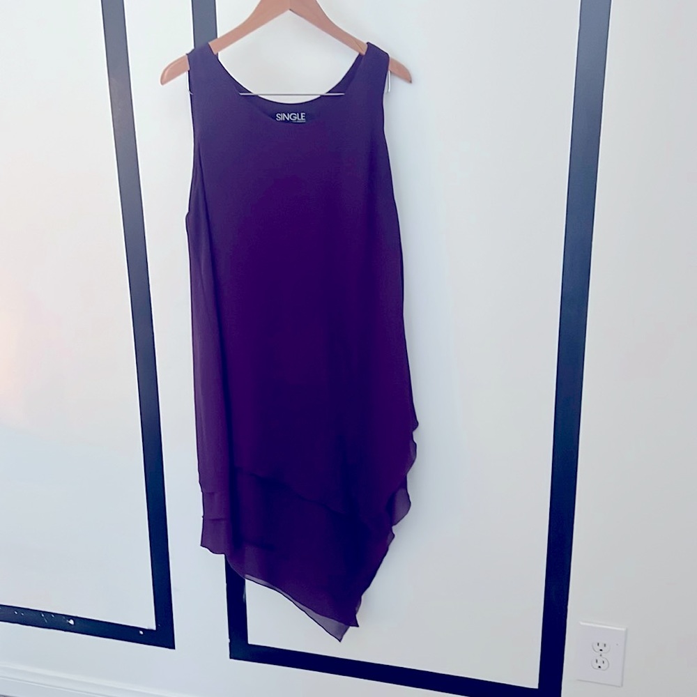 Single Los Angeles - Purple Asymmetrical Shift Dress